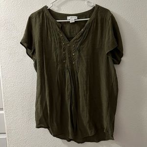 Liz Claiborne green blouse. Size L.
